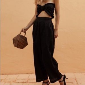 Posse Alfi Jumpsuit - Black Linen